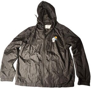 Empyre Jacket Mens Large Black Hooded Windbreaker Skull Rose Nothing Is Certain